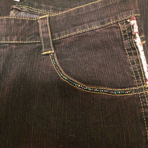 Hand painted beaded Flared Jeans - Picture 10 of 12